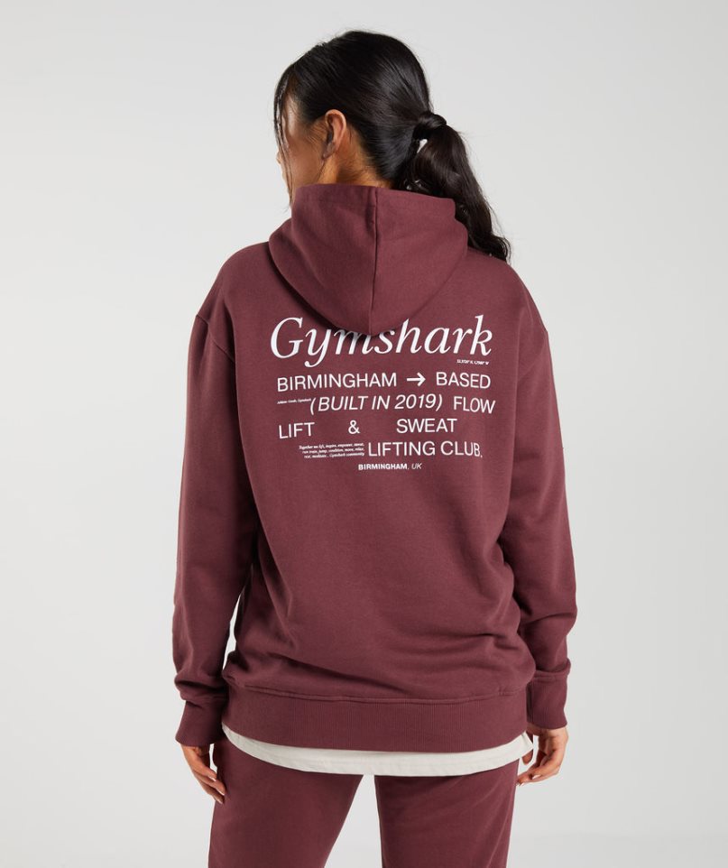 Women's Gymshark Social Club Oversized Hoodie Brown | NZ 7OPLJS